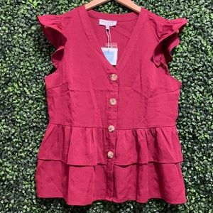 Hayden Burgundy Large Blouse